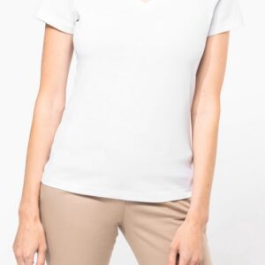 T-shirt Supima® col V manches courtes femme