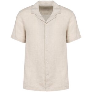 Chemise à col bowling en lin homme