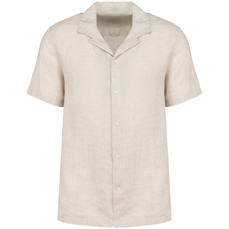 Chemise à col bowling en lin homme