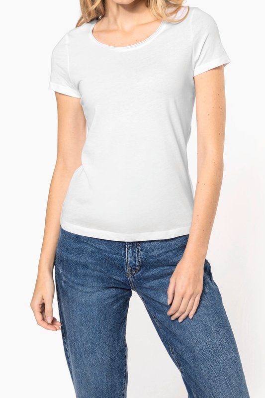 T-shirt Bio col à bords francs manches courtes femme – Image 15