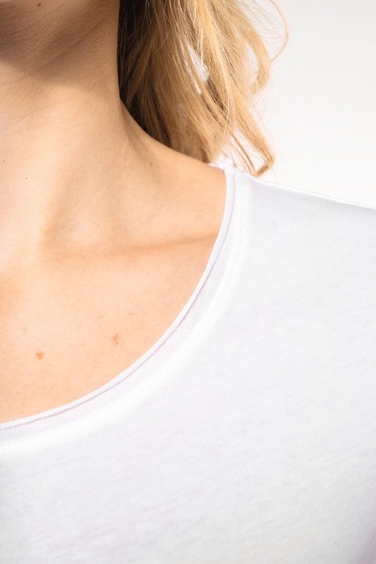 T-shirt Bio col à bords francs manches courtes femme – Image 5