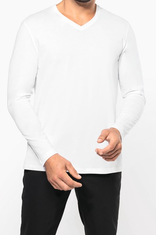 T-shirt Supima® col V manches longues homme – Image 4