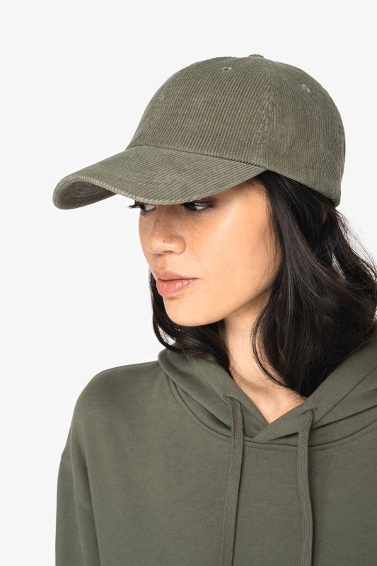 Casquette écoresponsable en velours côtelé 6 panneaux unisexe