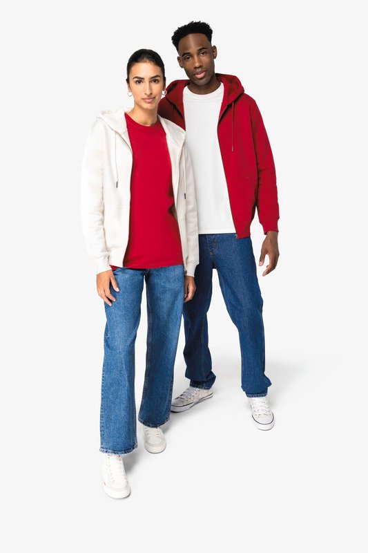 Sweat-shirt écoresponsable zippé à capuche unisexe – Image 3