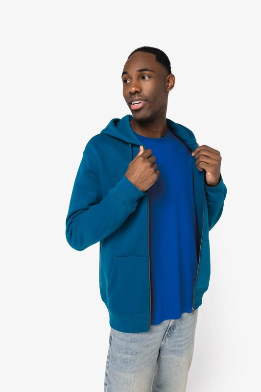 Sweat-shirt écoresponsable zippé à capuche unisexe – Image 5