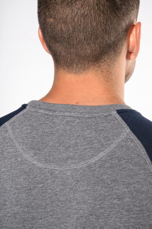 Sweat-shirt French Terry Bio bicolore col rond manches raglan homme – Image 7