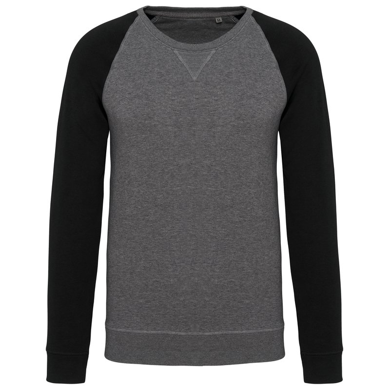 Sweat-shirt French Terry Bio bicolore col rond manches raglan homme – Image 22