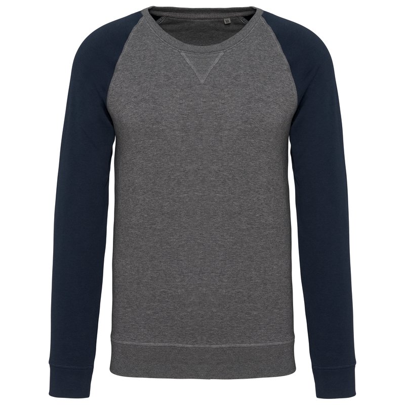 Sweat-shirt French Terry Bio bicolore col rond manches raglan homme – Image 23