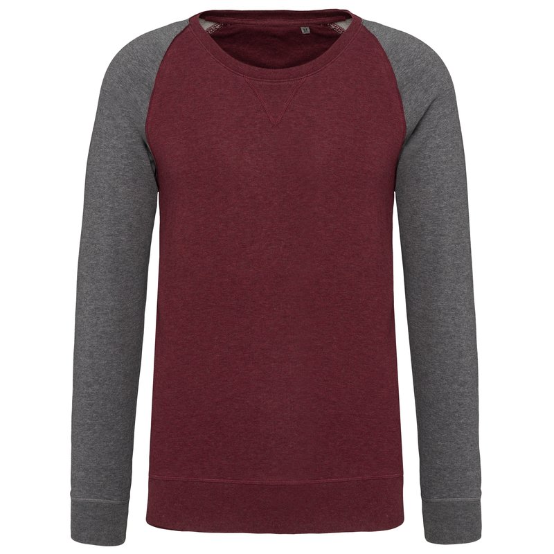 Sweat-shirt French Terry Bio bicolore col rond manches raglan homme – Image 24
