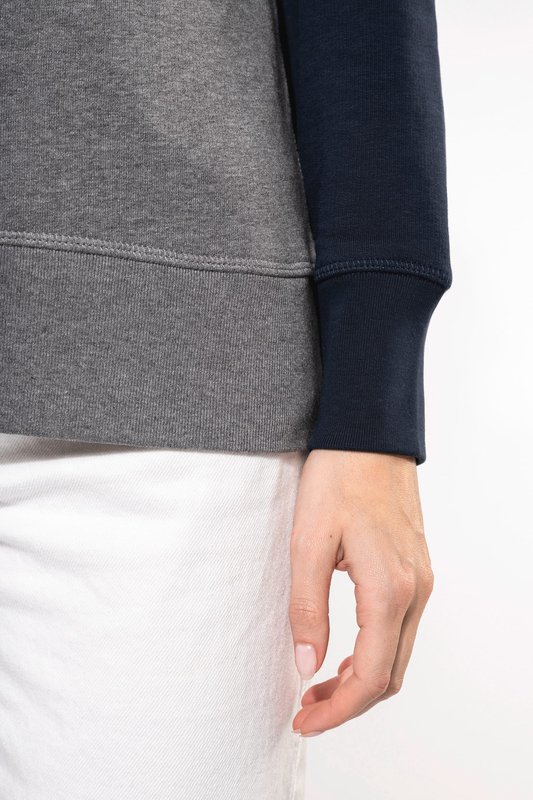 Sweat-shirt French Terry Bio bicolore col rond manches raglan femme – Image 6