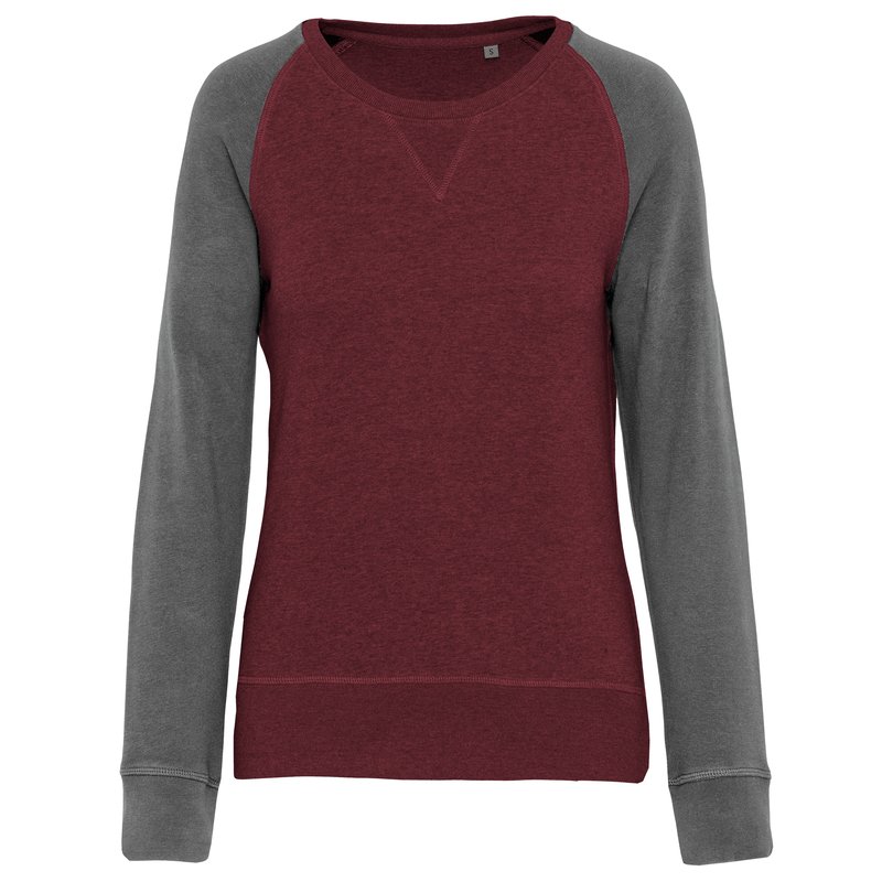 Sweat-shirt French Terry Bio bicolore col rond manches raglan femme – Image 22