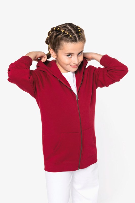 Sweat-shirt écoresponsable zippé à capuche enfant – Image 5