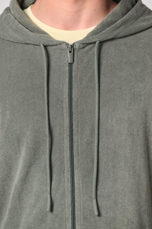 Sweat-shirt écoresponsable en éponge zippé à capuche homme – Image 8