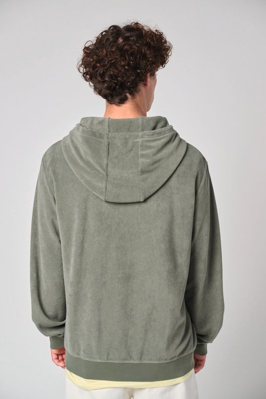 Sweat-shirt écoresponsable en éponge zippé à capuche homme – Image 5