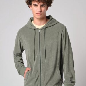 Sweat-shirt écoresponsable en éponge zippé à capuche homme