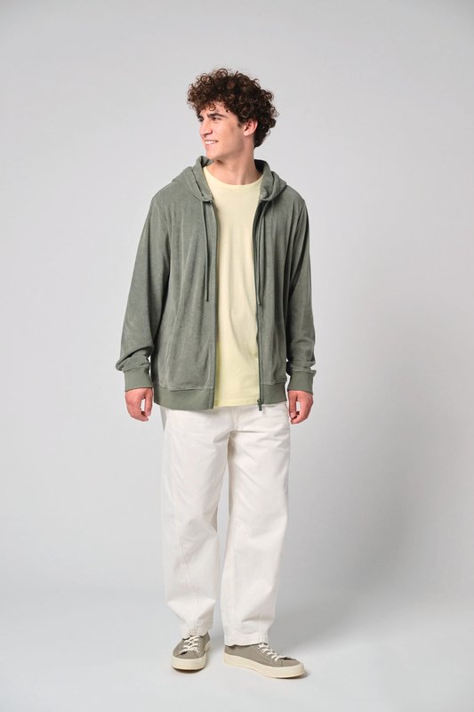 Sweat-shirt écoresponsable en éponge zippé à capuche homme – Image 4