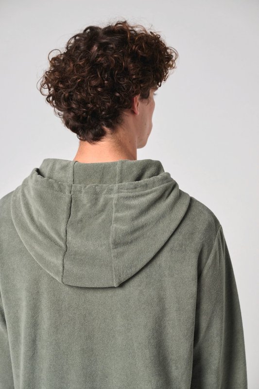 Sweat-shirt écoresponsable en éponge zippé à capuche homme – Image 6