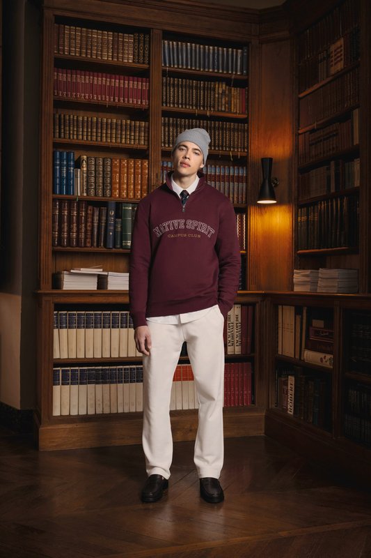 Sweat-shirt écoresponsable à col montant zippé homme – Image 6