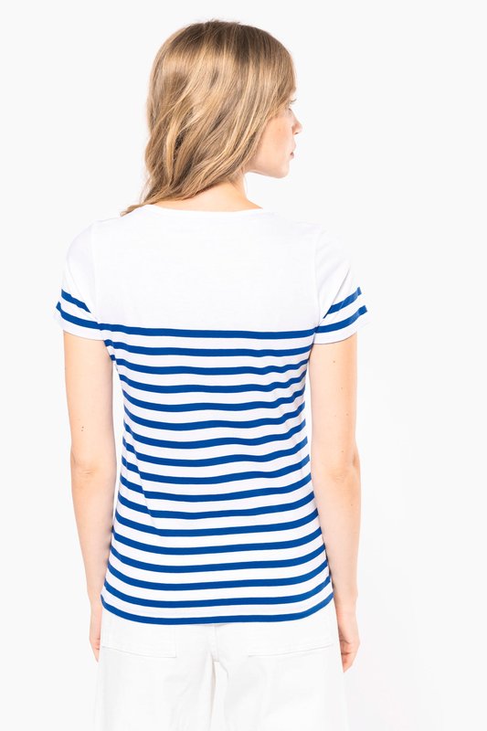 T-shirt marin col rond Bio femme – Image 3