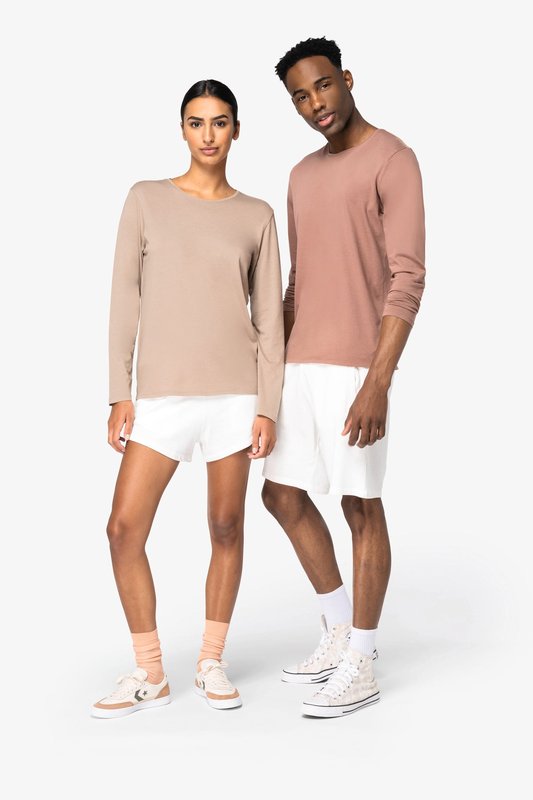 T-shirt écoresponsable délavé manches longues unisexe – Image 3