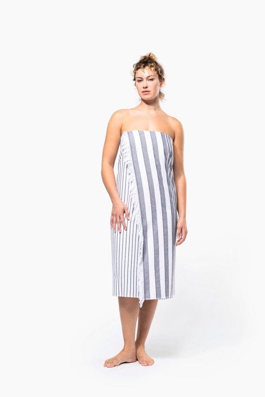 Fouta rayée avec franges – Image 4