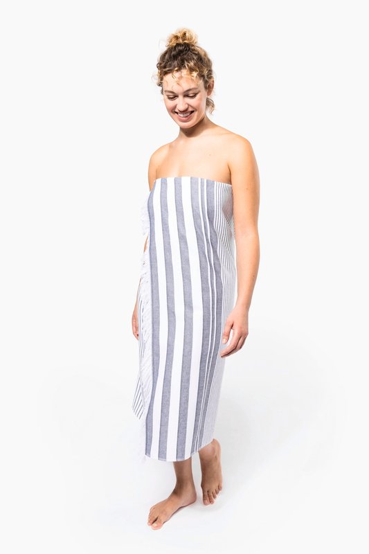 Fouta rayée avec franges – Image 5