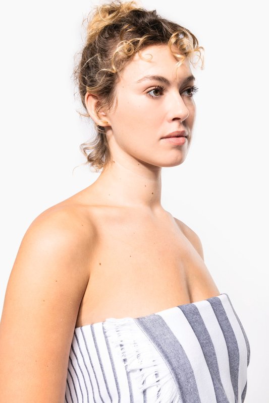 Fouta rayée avec franges – Image 6