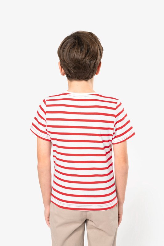 T-shirt rayé marin avec poche manches courtes enfant – Image 5