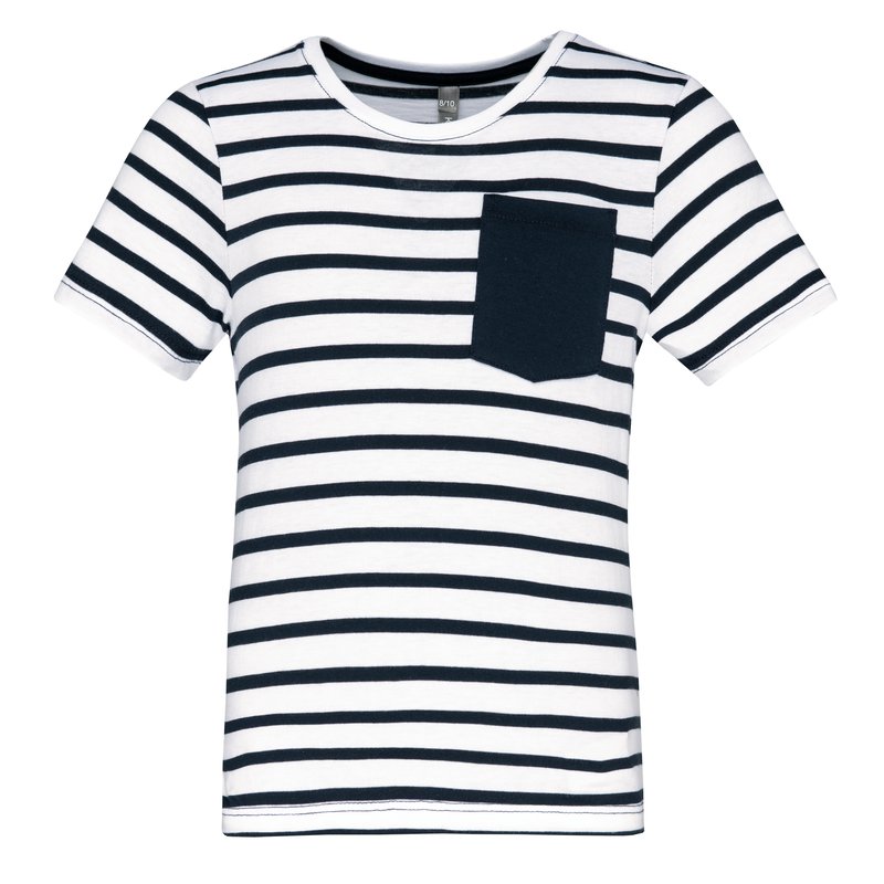 T-shirt rayé marin avec poche manches courtes enfant – Image 20