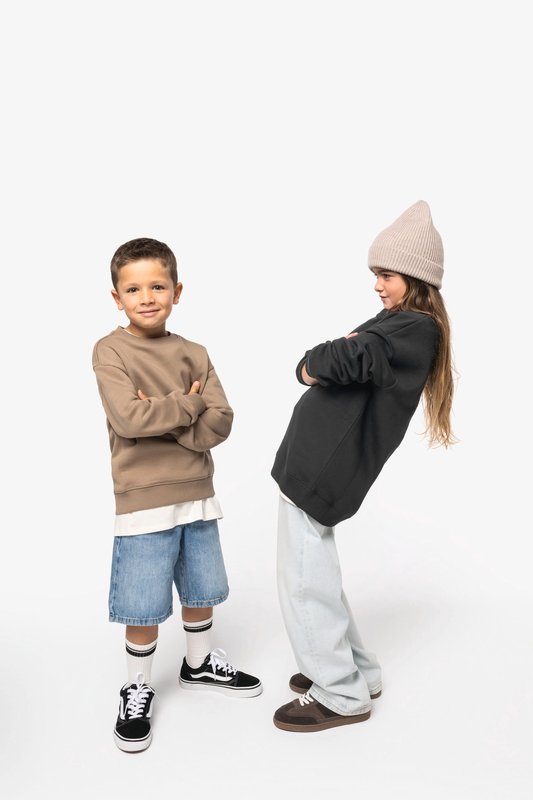 Sweat-shirt écoresponsable à col rond oversize enfant – Image 3