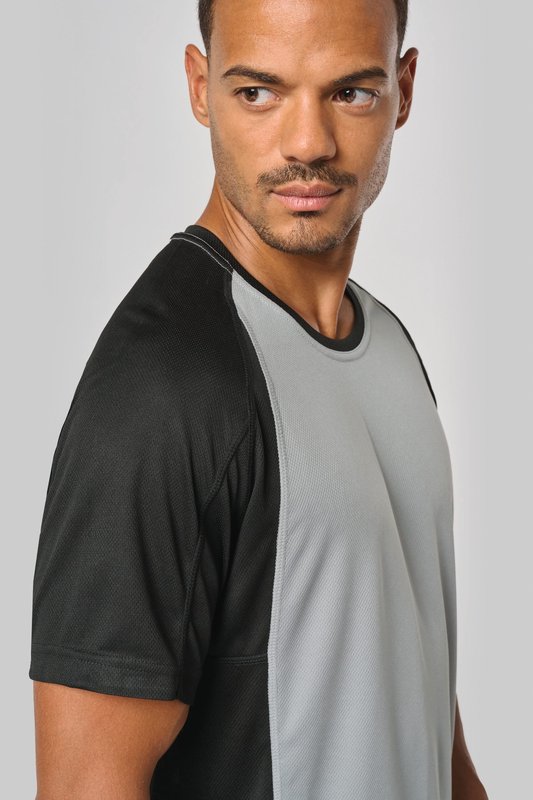 T-shirt de sport bicolore manches courtes unisexe – Image 5