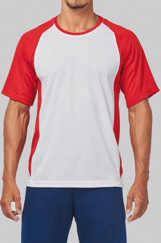 T-shirt de sport bicolore manches courtes unisexe – Image 9