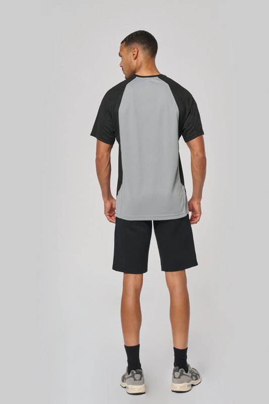 T-shirt de sport bicolore manches courtes unisexe – Image 3