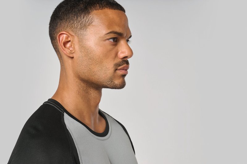 T-shirt de sport bicolore manches courtes unisexe – Image 7