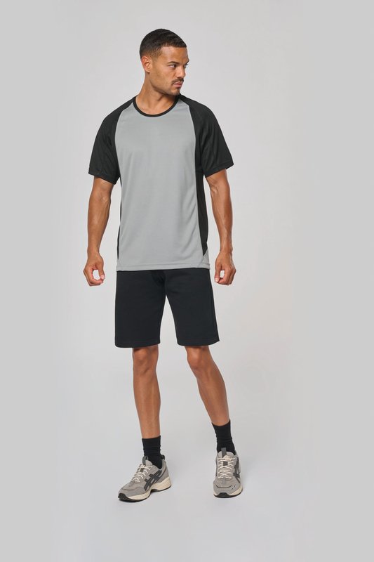 T-shirt de sport bicolore manches courtes unisexe – Image 4