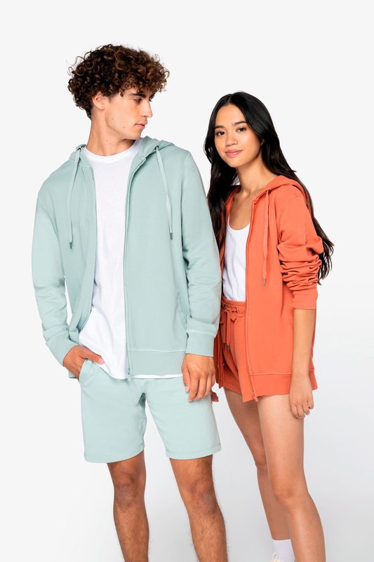 Sweat-shirt écoresponsable zippé à capuche French Terry unisexe