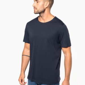 T-shirt Bio col à bords francs manches courtes homme