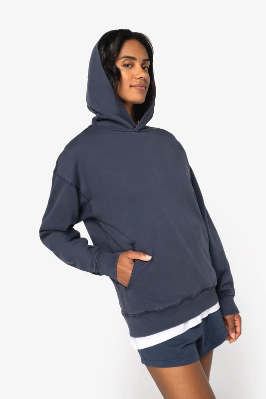 Sweat-shirt écoresponsable à capuche délavé oversize unisexe – Image 5