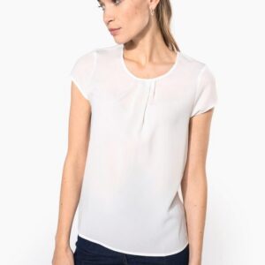Blouse crêpe manches courtes femme