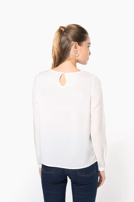Blouse crêpe manches longues femme – Image 3