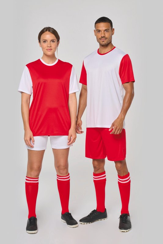 Maillot manches courtes bicolore unisexe