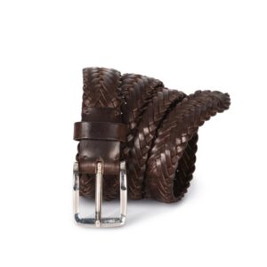 Ceinture tressée en cuir