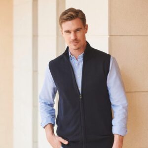 Pull zippé sans manches pour homme