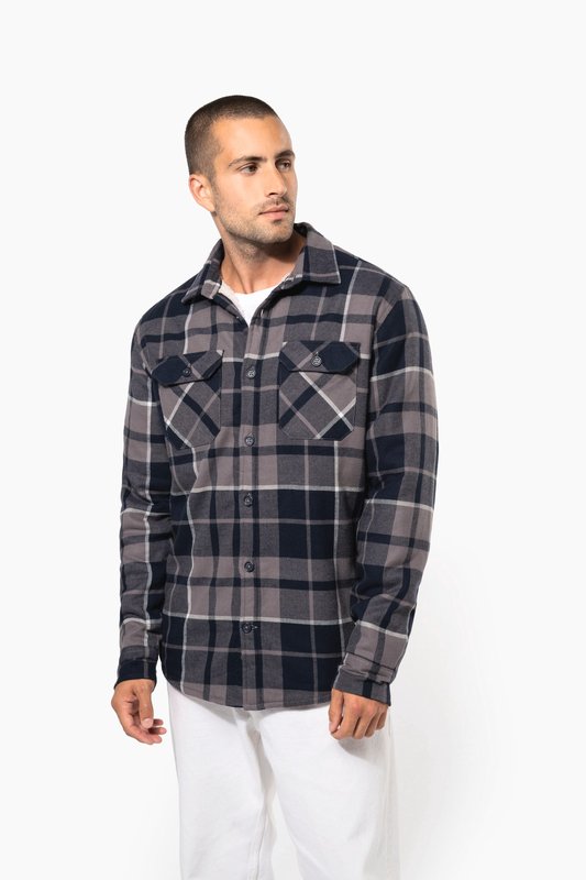 Surchemise à carreaux doublée sherpa homme
