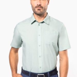 Chemise popeline polycoton manches courtes entretien facile homme