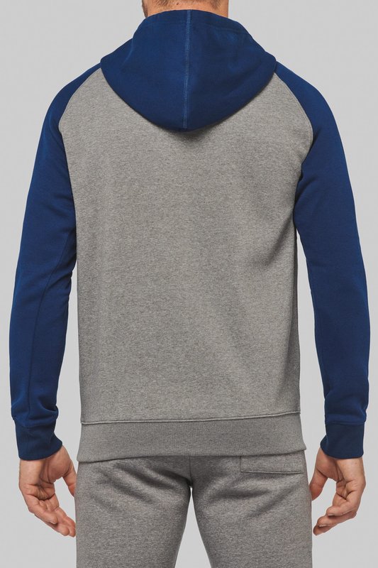 Veste molleton zippée capuche bicolore unisexe – Image 15