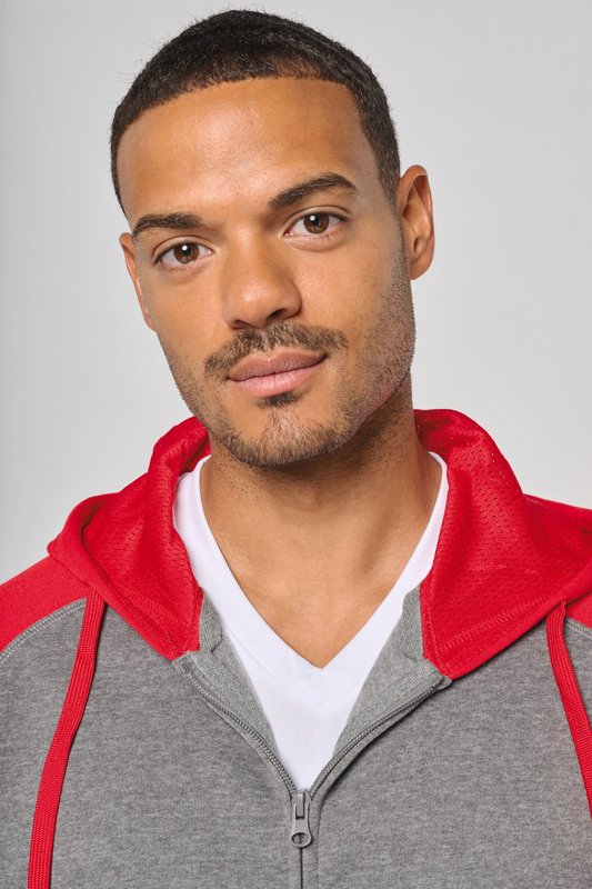 Veste molleton zippée capuche bicolore unisexe – Image 9