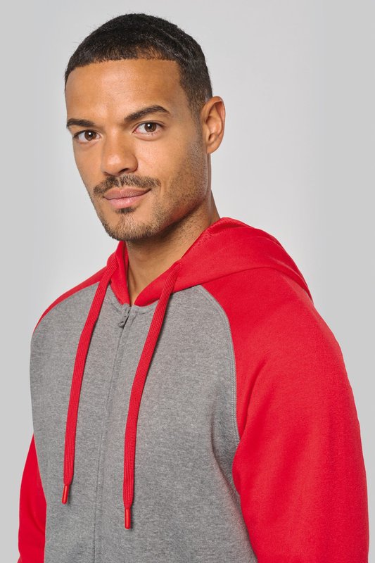 Veste molleton zippée capuche bicolore unisexe – Image 7