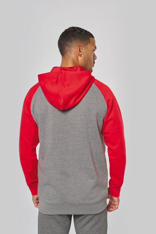 Veste molleton zippée capuche bicolore unisexe – Image 3