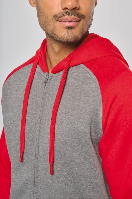 Veste molleton zippée capuche bicolore unisexe – Image 11